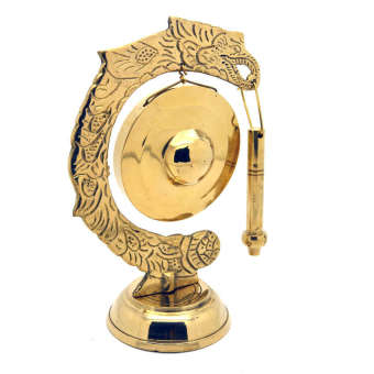 Central Kerajinan Miniatur Gamelan Gong Kuningan 15x10x6cm - Emas