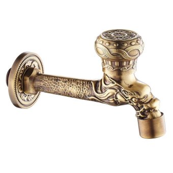 All copper antique faucet thickened Express Open into wall water nozzle continental single cold laundry Pool Fittings Extension - intl
