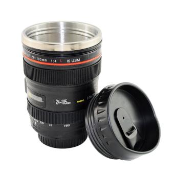 New 24-105mm Stainless Lens Thermos Camera Travel Coffee Tea Mug Cup - intl