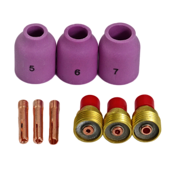TIG Gas Lens Nozzle Cup Collets Assorted Size Fit TIG Welding Torch WP-9 WP-20 WP-25 9pcs - Intl