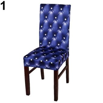 Broadfashion Elasticity Chair Cover Dining Room Wedding Folding Party Banquet Short Slipcover (Sapphire Blue) - intl