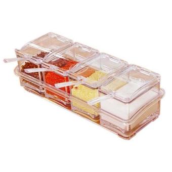 Set Rak Tempat Bumbu Seasoning Box Serbaguna 4 in 1 Crystal