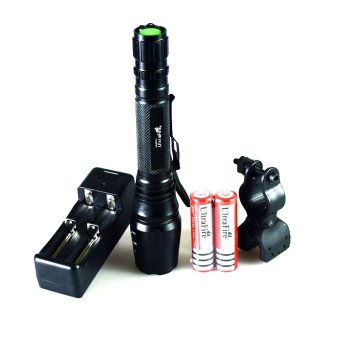 X7T6 Flashlight Torch Light CREE XM-L T6 2000LM Black Battery & Charger Included