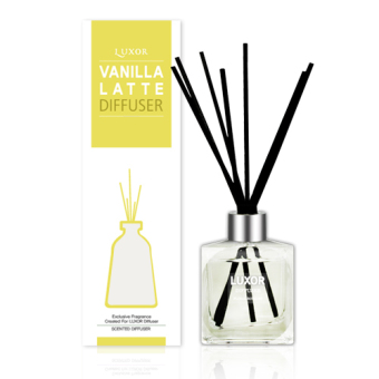 Luxor Aroma Reed Diffuser Vanila Latte 200ml Bottle + 5 Reed Sticks - Intl