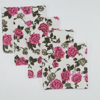 Coaster / Alas Gelas / Tatakan Gelas - Flowery Pink