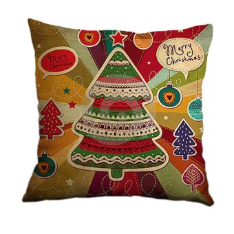 Yazilind Christmas Tree printing pattern decorative pillowcase room sofa home 45*45CM/17.55*17.55 inch