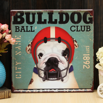 Metal Pub Wall Tavern Garage Poster Vintage Sign Tin Plaque Chic Shop Home Decor (Bulldog) - intl