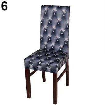 Broadfashion Elasticity Chair Cover Dining Room Wedding Folding Party Banquet Short Slipcover (Dark Gray) - intl