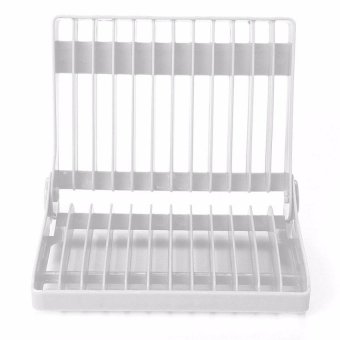 Drainer Rack Organizer Foldable Plate Dish Dry Plastic Stor Ageholder Kitchen Collapsible Dish Rack Storage Drain Dishes Kitchenshelving Finishing Drying Rack Cup White - intl