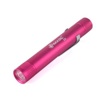 BUYINCOINS Bright MXDL 3W LED Mini Pen Torch Flashlight 1x AAA Battery Torch With Clip