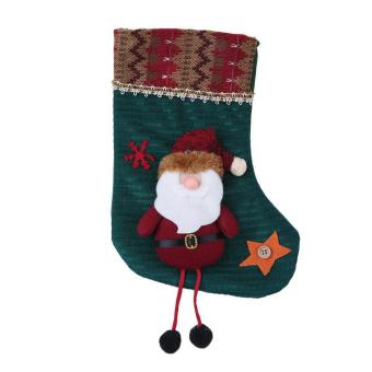 leegoal Christmas Stockings Santa Claus Reindeer Snowman Hanging Socks,Christmas Tree Ornaments Decorations Gift - intl