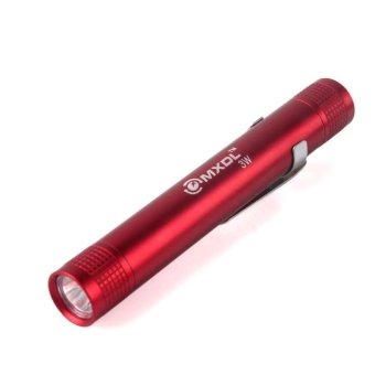 BUYINCOINS Bright MXDL 3W LED Mini Pen Torch Flashlight 1x AAA Battery Torch With Clip