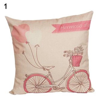 Broadfashion Cartoon Bike Pattern Pillow Case Home Decor Bed Sofa Chair Throw Pillow Cover (#1) - intl