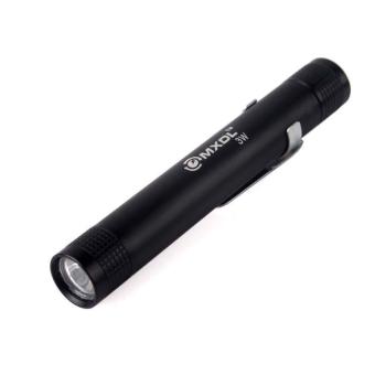 BUYINCOINS Bright MXDL 3W LED Mini Pen Torch Flashlight (Black)