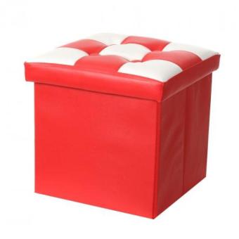 JLove Colorful Checked Storage Box Multipurpose Storage Chair (Red S) - Intl