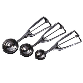 HKS 3 Pcs Stainless Steel Ice Cream Scoop Spoon Melon Baller Small Middle Large