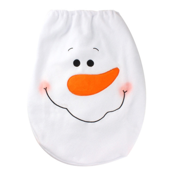 MagiDeal 1 x White Snowman Christmas Decoration Toilet Tank Seat Cover - intl