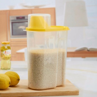 Yika 16 * 9 * 15cm Food storage tank plastic kitchen sealed rice storage box miscellaneous grains dry box - intl