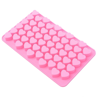 Mini Heart Shape Silicone Ice Cube / Chocolate Mold (Pink)
