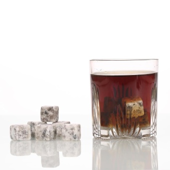 Anself 12pcs 18mm Whisky Ice Stones Drinks Cooler Cubes Beer Rocks Granite with Pouch - intl