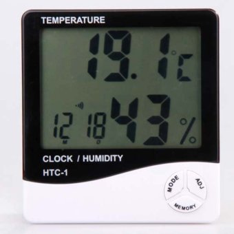 White Sands Digital Hygrometer/Thermometer/Temperature/Humidity Meter 4in1 with Alarm Clock White