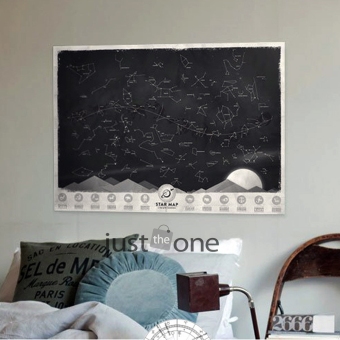 Harga SuperCart Star Map Glow in the Darkness Night Sky Constellations Zodiac Chart Poster Gift