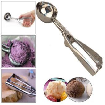 Stainless Steel Ice Cream Mashed Mango Melon Potato Scoop Spoon Spring Handle 5CM (Size: 5 cm, Color: Silver)(Silver) - intl