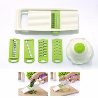 Multi-Function Kitchen Peelers Tool Vegetables Fruits Chopper Shredder Cut Slicer 6 Pcs/Set Graters Cooking (Green) - intl