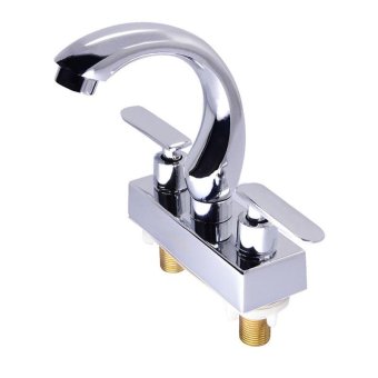 Basin double hole Washbasin Faucet wash basins hot and cold shower bathroom cabinets - intl