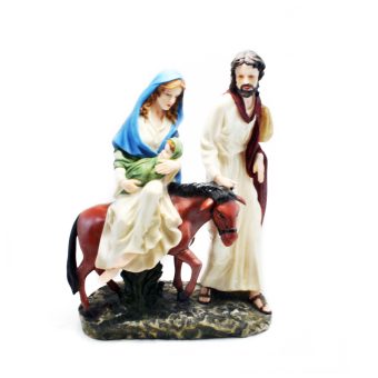 OHOME Decor 3D Joseph Mary and Baby Jesus Patung Keramik Pajangan Catholic Ide Hadiah - EV-SP2415