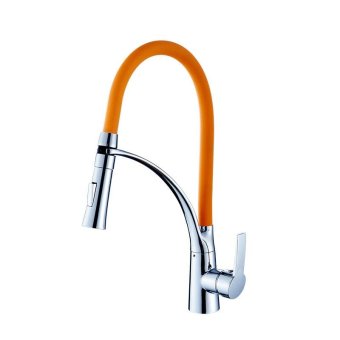 Kitchen faucet Cu all creative hot and cold shower sink multi-colored yellow and green basin bendable confident orange, Cool black - intl