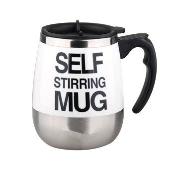 HL Novelty Automatic Electric Stirring Coffee Mug, Double Layer Stainless Steel Self Stirring Auto Coffee Mugs Selfmixing Cup For Morning, Office, Travelling (White) (450Ml/15.2Oz) - intl