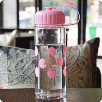 BAFFECT Portable 300ML Water Cups High Borosilicate Glass Sport Water Bottles(Pink) - intl
