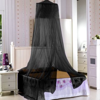 Hitam ranjang kelambu nyamuk Bed Canopy tenda kelambu cakupan penuh untuk Double King Queen tempat tidur kanopi