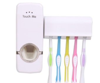 Bathroom Automatic Toothpaste Dispenser Holder Tm-2000 Vacuum Pump One Touch Tempat Odol - Putih