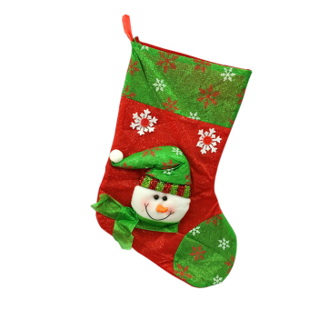 MagiDeal Christmas Sock Fashion Splicing Pattern Snowman Stocking Decoration - intl