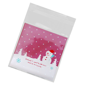 MagiDeal Winter Snowman Cookie Bakery Candy Biscuit Roasting Treat Gift Plastic Bag - intl