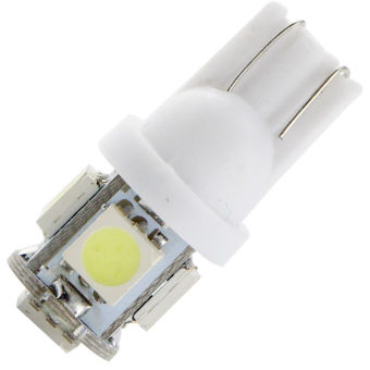 Bibop - Lampu Led T10 Putih W5W 5050 5Smd 5 Titik - White