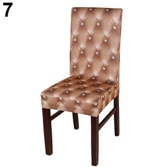 Broadfashion Elasticity Chair Cover Dining Room Wedding Folding Party Banquet Short Slipcover (Champagne) - intl