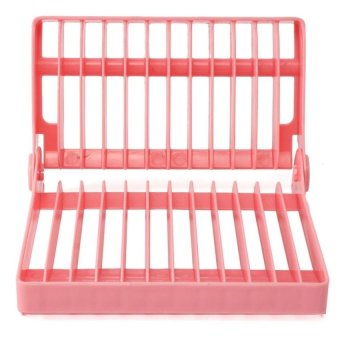 Drainer Rack Organizer Foldable Plate Dish Dry Plastic Stor Ageholder Kitchen Collapsible Dish Rack Storage Drain Dishes Kitchenshelving Finishing Drying Rack Cup Pink - intl