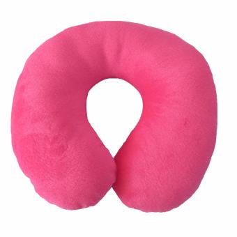 Skytop Bantal Leher Travel Neck Pillow Cushion Sleep Support Car Home Sleep - Pink Tua