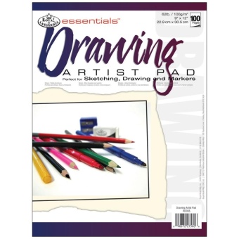 Royal Brush 350707 Essentials Artist Paper Pad 9 in. x 12 in. -Drawing-100 Sheets - intl