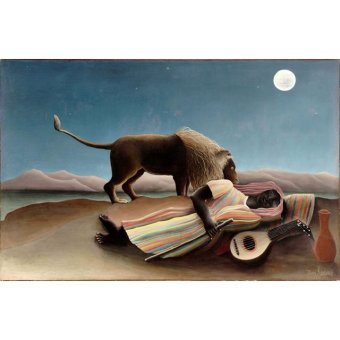 Jiekley Fine Art - Lukisan The Sleeping Gypsy Karya Henri Rousseau - 1897