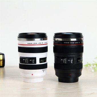 Allwin Camera Lens Shape Cup Coffee Tea Travel Mug Stainless Steel Vacuum Flasks Black