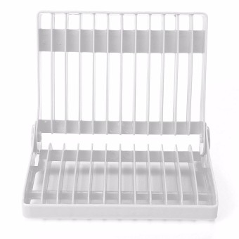 Drainer Rack Organizer Foldable Plate Dish Dry Plastic Stor age Holder Kitchen Collapsible dish rack storage Drain dishes kitchen shelving Finishing drying rack cup white - intl