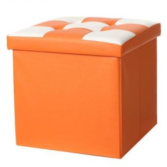 JLove Colorful Checked Storage Box Multipurpose Storage Chair (Orange M) - Intl