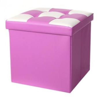 JLove Colorful Checked Storage Box Multipurpose Storage Chair (Purple M) - Intl
