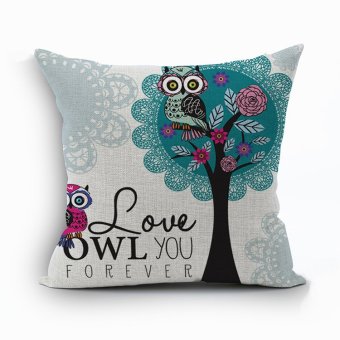 Yazilind owl pattern decorative Multicolor pillowcase room sofa home 45*45CM/17.55*17.55 inch