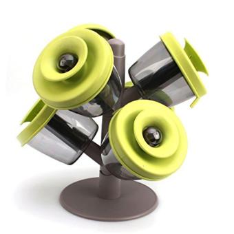 360DSC 6 Pcs Set Pop Up Spice and Herb Dispenser Rack with Tree Stand