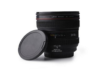 Unique Simulation Camera Lens Style 350ml Plastic Coffee Mug Cup (Black)